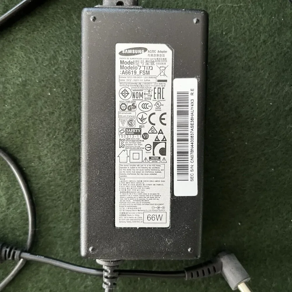 GENUINE Samsung A6619_FSM AC DC Adapter Power Supply - 19V 3.474 A 66W OEM